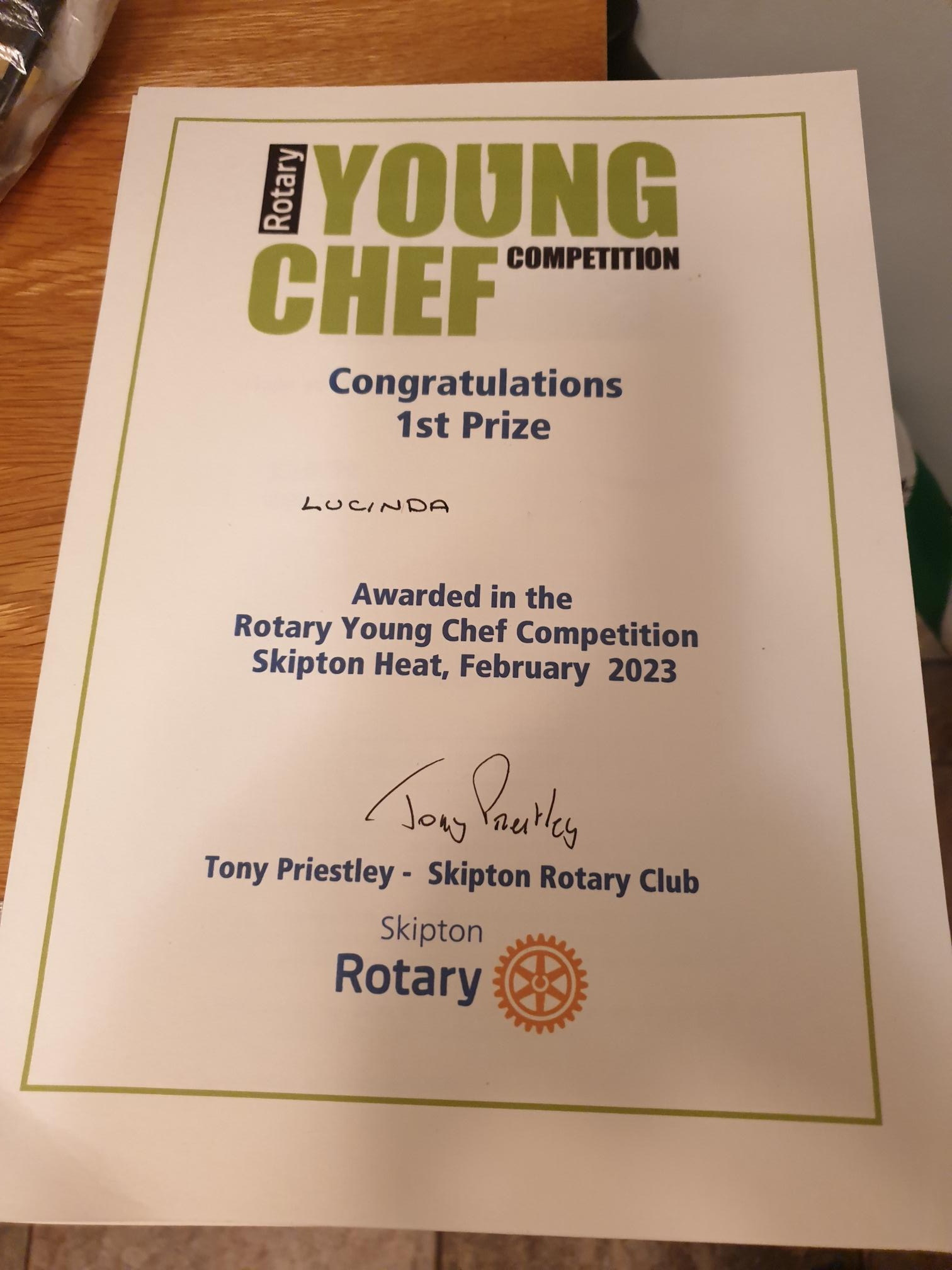 You are currently viewing Rotary Young Chef of the Year